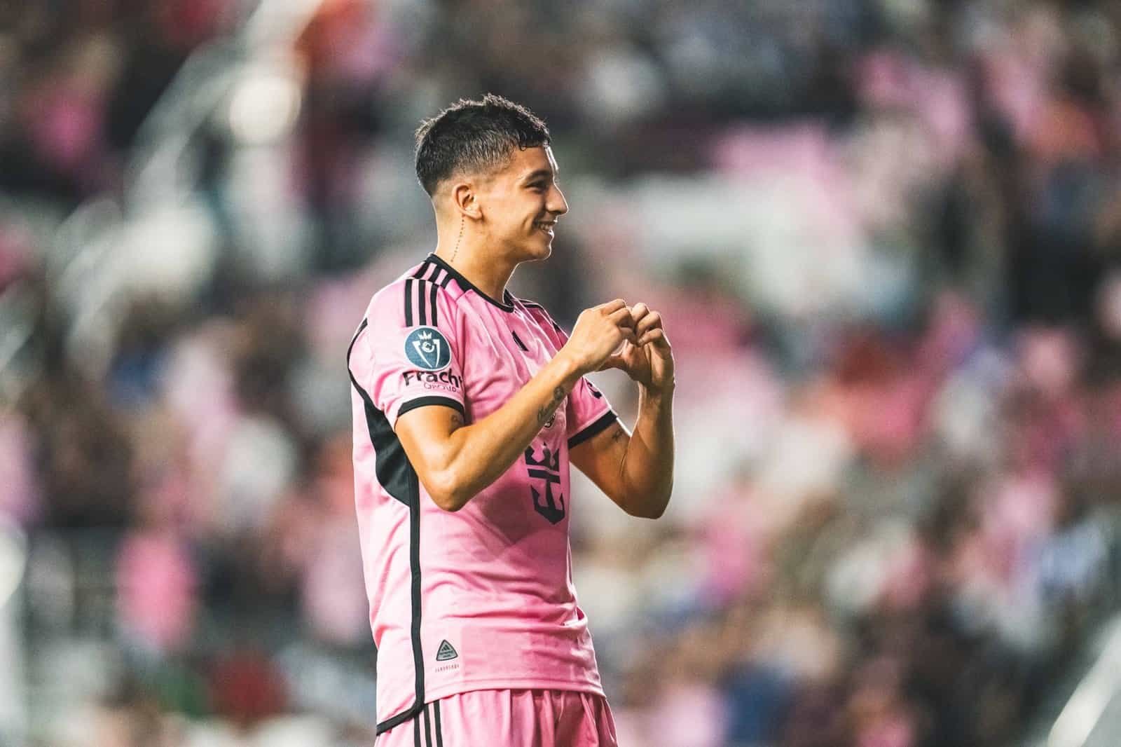 Tomás Avilés celebrates his goal with Inter Miami.
