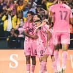 Lionel Messi and Germán Berterame celebrating during Inter Miami’s 2026 preseason match